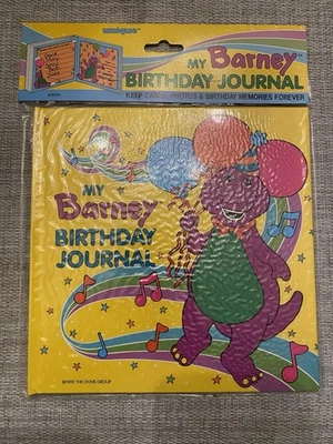 My Barney Birthday Journal for Cards Photos Memories Hardcover 1992 NOS Sealed - Image 1 of 2