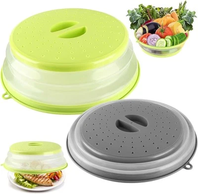 Mikrowellen Abdeckhaube Deckel Abdeckung Mikrowelle Microwelle mit Sieb Faltbare - Bild 1 von 4