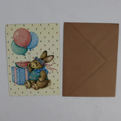 Vintage 1985 Bunny Lisa Blowers Birthday Card with Envelope - Image 1 of 4