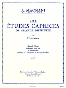 Magnani: 10 Etudes Caprices for Advanced Players/Leduc/Clarinet Textbook and Exe - Picture 1 of 1