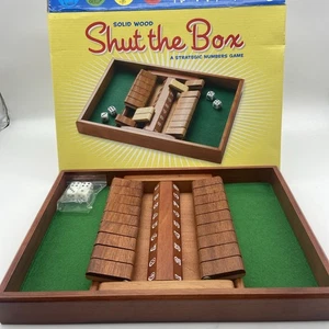 Shut-the-Box Double Side Dice Game Wooden Box - Picture 1 of 3