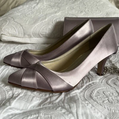 Rainbow Club Lilac women's court shoes UK 4.5 EU with matching clutch bag  - Image 1 of 4