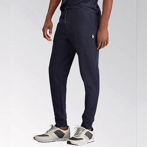 Polo Ralph Lauren Double Knit Pants Joggers Navy Blue White Pony Extra Large XL - Picture 1 of 13
