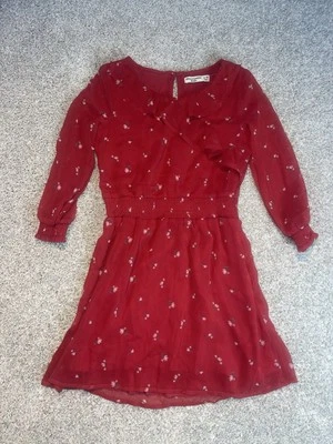 Vestido Floral Rojo Abercrombie Niños Niñas Talla 9/10 Nuevo con Etiquetas Foto 1 de 4