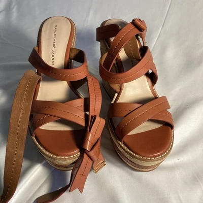 Marc by Marc Jacobs Ankle Strap Wedge Platform Sandals 38.5 US 8.5 Preowned - Image 1 of 4