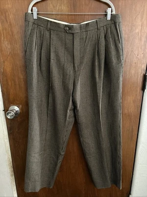 Vintage Bachrach Men’s Dress Pants 36x28.5 100% Virgin Wool Old Money Wide - Image 1 of 4