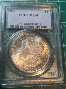 Exquisite 1885 PCGS MS-64 MORGAN SILVER DOLLAR US Coin $1 MS64 MS 64 P - Bild 1 von 24