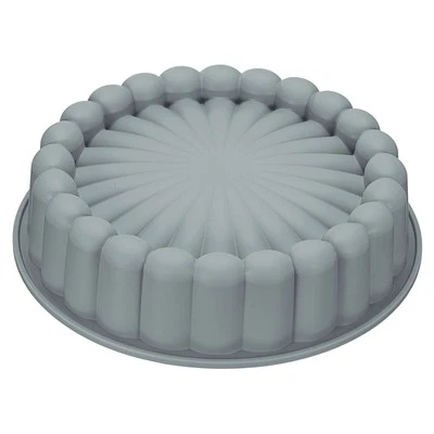 Silicone Cake Pans, 10 Inch Round Cake Molds for Chocolate Cake Grey - Imagen 1 de 4