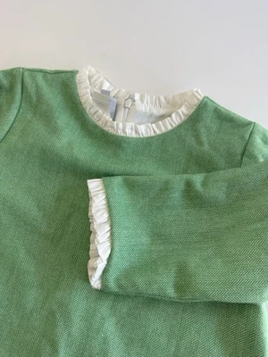 Vestido recto Bella Bliss, talla 14 verde estampado algodón forrado espiga Foto 1 de 4