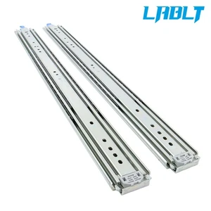 LABLT 1 Pair With Lock Heavy Duty Drawer Slides 32" 500 Lbs Extension Rails Rail - Picture 1 of 12