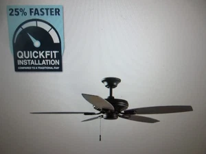 Hampton Bay North Pond 52 in. Indoor/Outdoor Matte Black Ceiling Fan - 51718 - Picture 1 of 9