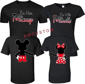 IM Her Mickey IM His Minnie LOVE Matching Christmas Cute T-Shirts S-5XL - Picture 1 of 4