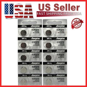 10 NEW SUPER FRESH ENERGIZER CR1216 LITHIUM COIN BATTERIES BR1216 CR1216 DL1216B - Picture 1 of 12