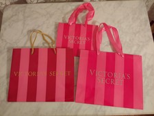 Victoria's Secret Shopping Bags Lot of 3 One Small Two Medium (one unique color)