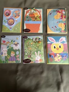 Papyrus Lot Of 6 Kids Easter Cards New 3D Spring Eggs Bunny Chick Carrot Cute - Picture 1 of 8