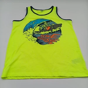 Old Navy Shirt Boys XL 14-16 Green Wave Goodbye Skeleton And Shark Surfing Tee - Picture 1 of 6