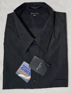 Brandini Men's Shirt Size XXL Tall Black Short Sleeve Button up Microfiber - Picture 1 of 3