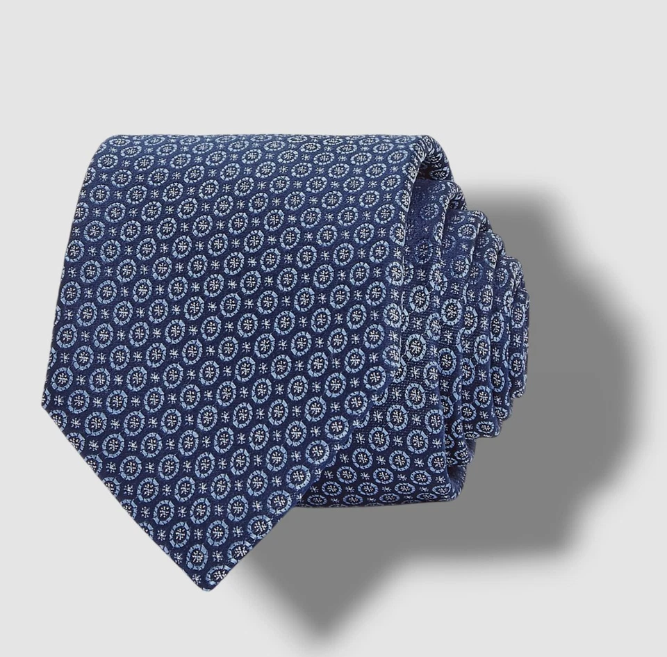Классический мужской галстук Bloomingdale's синий шелк цветочный медальон 60 x 3,25 - Изображение 1 из 1