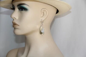 Sterling Silver Drop Shape Chandelier Earrings. Stunning and Playful Drop Shape - Picture 1 of 10