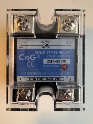 Relé de estado sólido CGELE SSR-80DD, entrada de CC a CC 3-32 VDC a salida 5-240 VDC 80A Foto 1 de 4