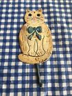 Wall Hook Vintage Look Tin  Cat Signed Kitty 9" 