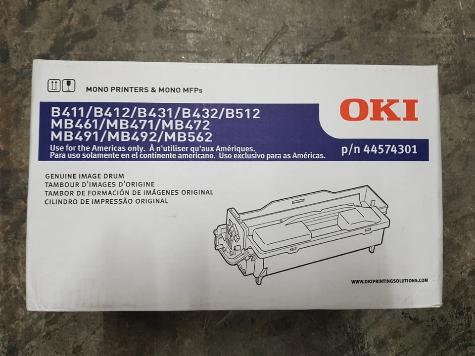 Batería de imagen negra genuina Oki 44574301 B411 B412 B431 B432 B512 MB461 MB471 MB472 Foto 1 de 1