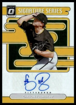 2021 Donruss Optic Signature Series Carson Fulmer Auto Pittsburgh Pirates #SS-CF - Image 1 of 2