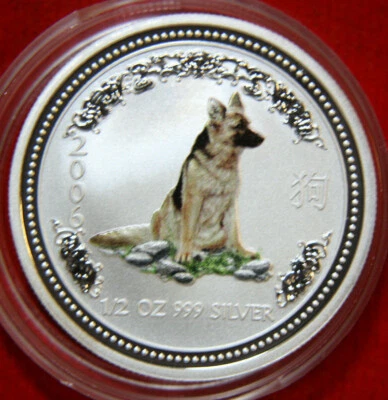 Australia 50 Céntimos 2006 Plata 1/2 Oz "Año Del Perro" #F4720 Colorido Raro - Imagen 1 de 4