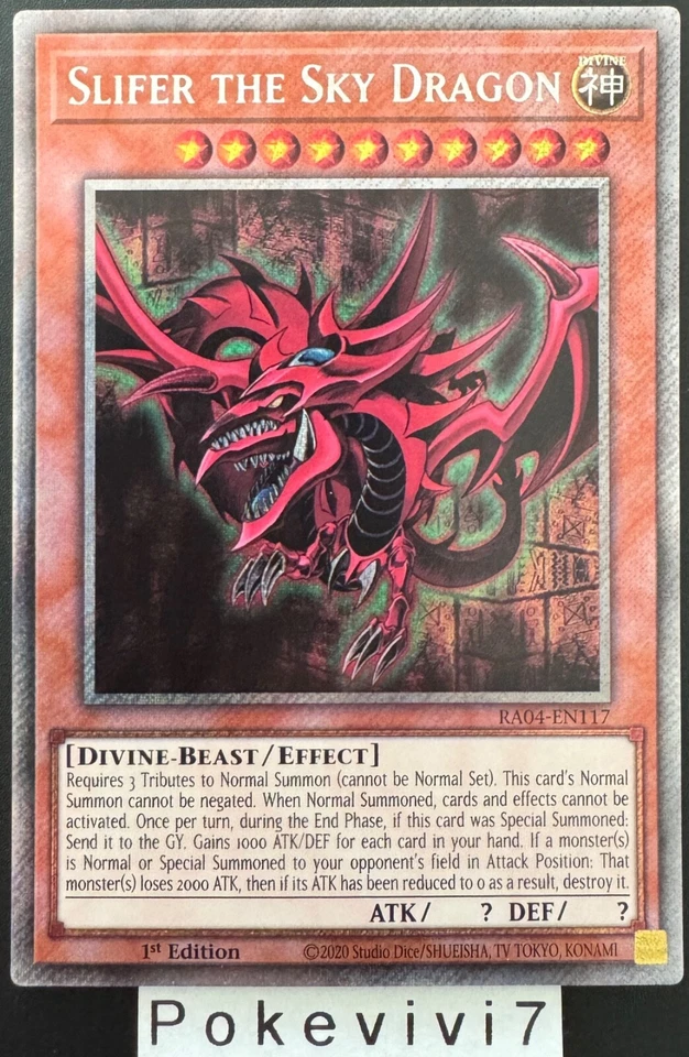 Carte YU-GI-OH! SLIFER THE SKY DRAGON RA04-EN117 PSR NEUF - Immagine 1 di 1