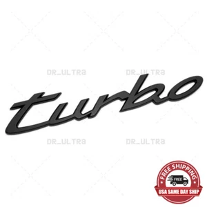 New 2020+ Matte Black Porsche TURBO Logo Letters Rear Badge Emblem Deck Lid - Picture 1 of 5