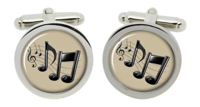Musiknoten Manschettenknöpfe IN Chrom Kiste - Bild 1 von 4