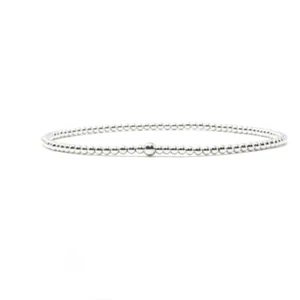 Armband Perlenarmband Echt 925 Silber Perlen Kugelarmband Stretcharmband Kugel - Bild 1 von 3