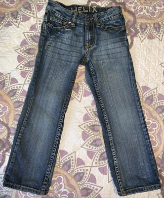 HELIX 修身靴蓝色牛仔裤男孩尺寸 8 Reg (24x21) — 第 1/4 张图片