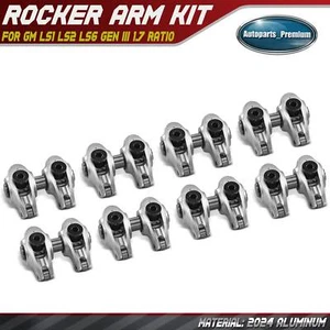 2024 Aluminum Shaft Mount Rocker Arm Set for GM LS1 LS2 LS6 Gen III 1.7 Ratio - Picture 1 of 10