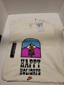 NWT Mens NIKE sportswear collectible holiday t shirt Size medium FB9040 133 - Picture 1 of 4