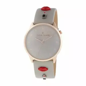 THOM OLSON Womens 34mm Day Dream Grey Passion Leather Band Watch NEW! CBTO009 - Picture 1 of 5