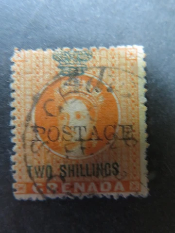 1888 Grenada 4d on 2s Orange Revenue Stamp SG41 used Cover