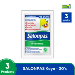 SALONPAS Pain Patch – Cool & Warm Relief for Muscle, Neck & Shoulder (3x20) - Picture 1 of 2