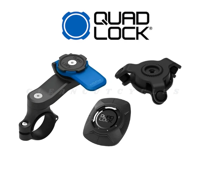 QUAD LOCK Phone Motorcycle Handlebar Mount + Vibration Dampener + Adapter NEW - Image 1 of 4