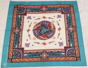 New Vintage Wamcraft Bandana Handkerchief Scarf USA Southwest doo rag Blue - Picture 1 of 4