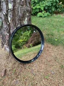 Vintage Collezione Salc Canto Italia Mirror, 1970s Italian Round Black Glossy - Picture 1 of 9