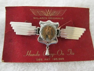 Camisa Clip Cuello Clip Con Diseño de Caballo Wil-Aren HONDO CLIPP-ON De Colección Nuevo de Lote Antiguo en Tarjeta Foto 1 de 4