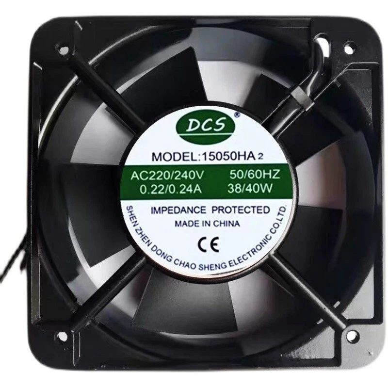 1 PCS DCS Fan MODEL:15050HA2 AC 220V/240V 15050 15CM 2 Wire Aluminum frame fan - Image 1 of 1