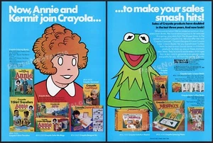 CRAYOLA - Annie / Muppets - Original 1982 Trade AD / ADVERT _ Binney & Smith - Picture 1 of 3