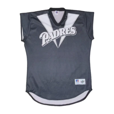 *VINTAGE* Size 48 - SAN DIEGO PADRES Jersey 1999 Turn Ahead Clock RUSSELL *RARE* - Image 1 of 4