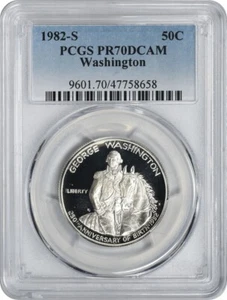 1982-S Washington Commemorative Silver Half Dollar PR70DCAM PCGS - Picture 1 of 2