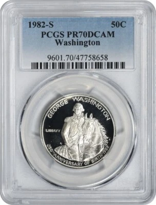 1982-S Washington Commemorative Silver Half Dollar PR70DCAM PCGS - Image 1 of 2