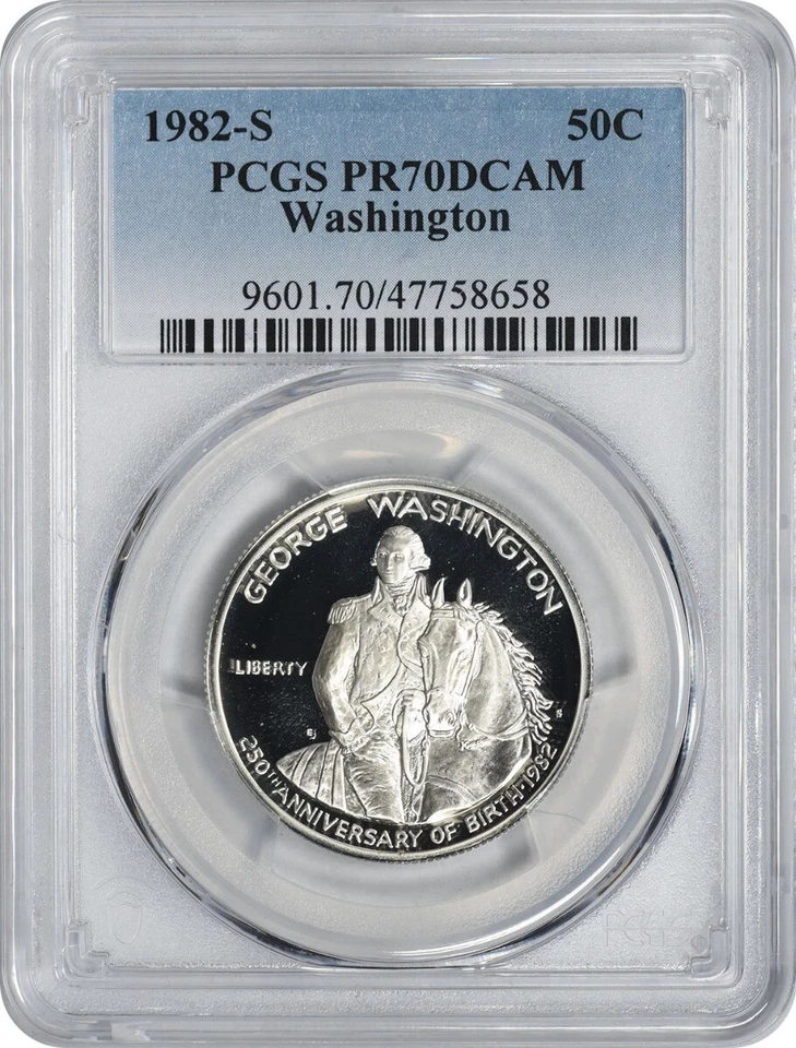 1982-S Washington Commemorative Silver Half Dollar PR70DCAM PCGS - Image 1 of 2