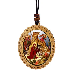 Belén Cristo Bizantino Icono Colgante Coche Habitación Navidad Adorno 2 1/2" Diamante - Imagen 1 de 4