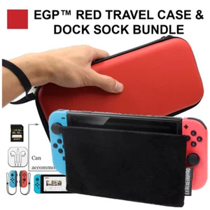 Calcetín Dock + Funda rígida de viaje con armadura delgada roja para Nintendo Switch - Imagen 1 de 12